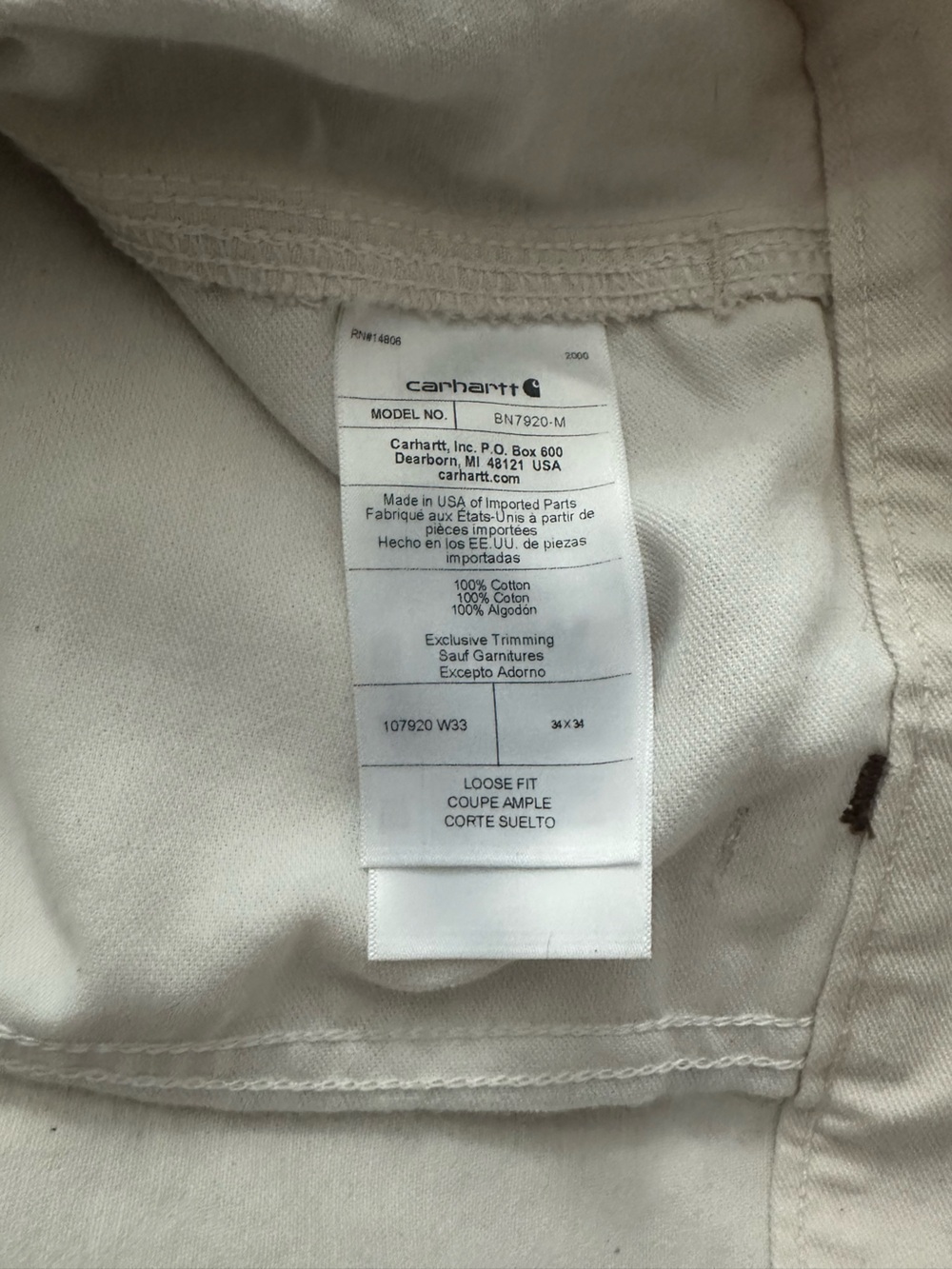Carhartt White Painter Pants - Picture 7 of 9